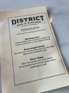 The District Menu